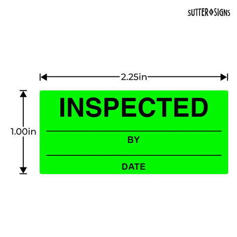 Fluorescent Green Inspection Stickers 1 Inch By 2.25 Inch Pack Of 600 For Quality Control Inventory Tracking And Color Coding