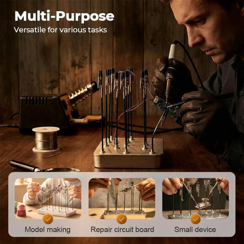 Magnetic Helping Hands Soldering Tool Kit With 12 Magnetic Alligator Clips and Stand for model and electronics work.