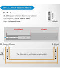 Installation diagram for Beefy Heavy Duty Drawer Slides 12 To 20 Inch 500Lbs Load No Lock Full Extension Ball Bearing 3 Fold Guide Rails.
