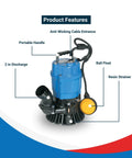 Beefy Submersible Trash Pump With Built In Float Switch Auto Operation 1/2 Hp 115V 2 Inch Discharge Perfect For Dewatering Sand And Solids