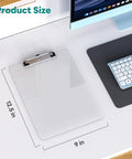 Clear Plastic Clipboard 2 Pack For 8.5 By 11 Papers, Letter Size, Low Profile Clip on desk with keyboard