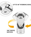3/8 Inch Drive Universal Joint Socket Set With Swivel Head, Heavy Duty 6 Point SAE Flex Socket Kit In Chrome Vanadium Steel, Mirror Finish, Reaches Tight Spots With 40 Degree Angles And 360 Degree Rotation, Includes 3/8 To 3/4 Inch Sizes, 9/16 socket