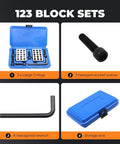 Pair Of 1 X 2 X 3 Inch Machinist Block Set With Screws, 23 Holes, One In Ten Thousandth Precision For Shop Use, blue case