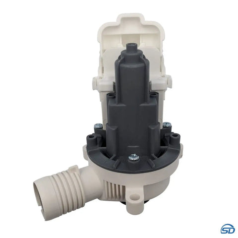 Top Load Washer Drain Pump Replacement for W10919003 W10775446 Compatible 120V 1.2A gray and beige design with mounting points.