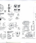 Technical drawings for Beefed Up Chain Hoist Replacement Kit For Garage Doors 2000R 4 To 1 Reduction Wall Mount With 1 Inch Shaft