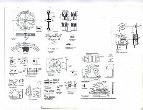 Technical drawings for Beefed Up Chain Hoist Replacement Kit For Garage Doors 2000R 4 To 1 Reduction Wall Mount With 1 Inch Shaft