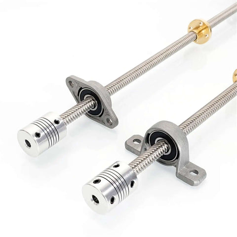 Awesome T8 Lead Screw Kit With 8mm Pitch Vertical Setup Including Smooth Coupling And Sturdy Bracket Support Bearing Assembly For Horizontally Mounted Trapezoidal Drive Systems That Make Projects Fly.