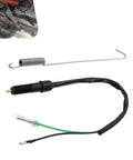 Rock Solid Universal Motorcycle Rear Brake Light Switch With M12x1.5 Threads and Heavy Duty Spring Kit components including actuator cable.