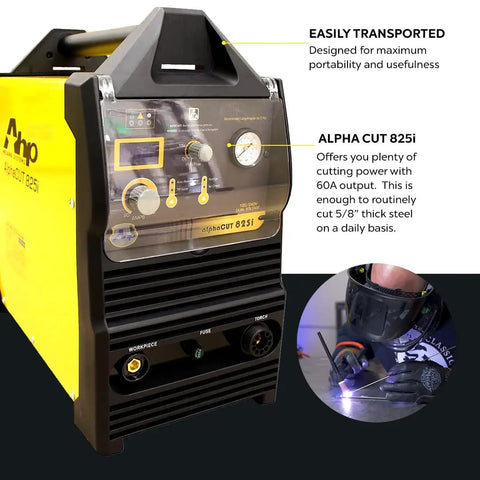 Dual Voltage Plasma Cutter 60 Amp Kit For Home Or Shop With Pilot Arc Torch, 110V And 220V, front panel and controls
