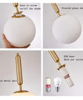 Four images showing Plug In Globe Pendant Light With Frosted Glass Ball Shade, Easy To Install Ceiling Pendant For Dining Room, Bedroom Or Hallway