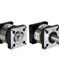 Beefy 20 To 1 Planetary Gearbox For Nema 23 Stepper Motor With Low Backlash, showing input and output shafts
