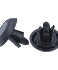 Close-up of black nylon 20 Pcs Engine Cover Clips Grille Push Type Retainer Fasteners With 7mm Holes For Toyota Lexus Vehicles