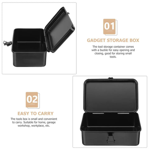 Everyday Handy Portable Tool Storage Case For Home And Car Tools Lockable Metal Toolbox With Built In Organizer