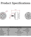 Technical drawing of 2207 Brushless FPV Motor For 5 Inch Drones, 1960KV High Power RC Quad Motor specifications.