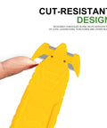 Double-Sided Stainless Steel Box Cutter With Integrated Tape Splitter, Heavy-Duty Safety Utility Knife, yellow cut-resistant design