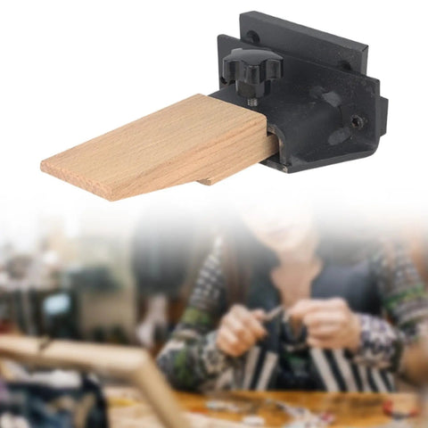 Wooden Bench Pin for Jewelry Making and DIY Projects, Grab and Go Portable Workbench Tool With Adjustable Clamp installed on a surface