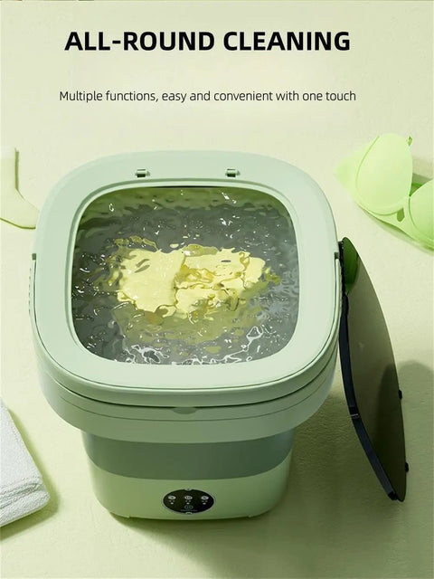 No Drama Portable Washing Machine 20L Capacity Lightweight Mini Washer with water and detergent for all-around cleaning.