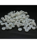 Heavy Duty White Nylon Furniture Sliders Nail On Chair Leg Protectors Floor Glide Pads With Bulletproof Grip Silky Smooth Glide Scratch Shield Table Guards 30 Pack, 29mm wide pads with steel spikes.