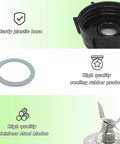 Six Cup Blender Glass Jar Replacement With Blade For Oster Osterizer Classic Series showing base, gaskets, and blades