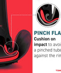 Cross-section of Armor Tire Insert For Fat Tires And E-Bikes, Puncture-Proof Tube Protector, side view with impact cushioning effect.