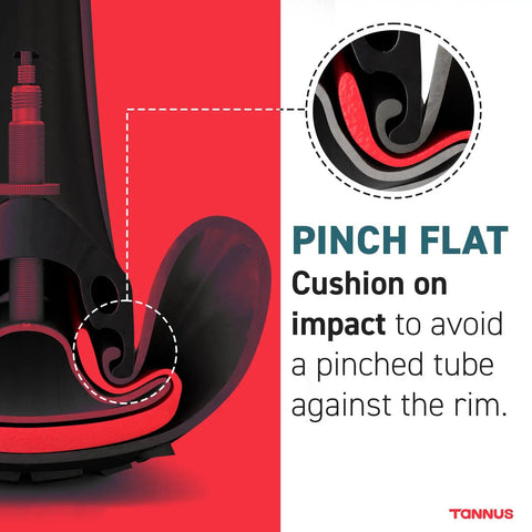 Cross-section of Armor Tire Insert For Fat Tires And E-Bikes, Puncture-Proof Tube Protector, side view with impact cushioning effect.