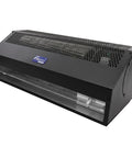 24 Inch Black Commercial Air Curtain Delivers Straight Up Powerful Eight Hundred Cfm Flow With Dual Speed Controls to block drafts.