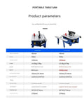 High Octane Eight Inch Sliding Table Saw With Industrial Dust Guard And Reliable Zero To Forty Five Degree Pivot Tilts For Hands On Woodworkers Wanting Dead On Cuts Without The Hassle product parameters table comparison.