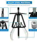 Heavy Duty Three Jaw Gear Puller, 2 Ton Pulley Removal Tool For Gears Pulleys Flywheels Bearings And More, side view
