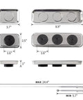 Magnetic Tray Set With 5 Lb Telescoping Magnetic Pickup Tool Includes One 8.9 Inch By 2.5 Inch Rectangle Tray And Two 3.7 Inch By 2.5 Inch Trays Pro Grade Heavy Duty Stainless Steel Magnetic Bowls For Screws Nuts And Small Parts For Mechanics., stainless steel trays and 5 lb pickup tool with size labels