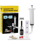 DIY Windshield Crack Repair Kit With Quick Chip Resin And Pressure Syringe, includes resin, tools and instructions, 3ML size.