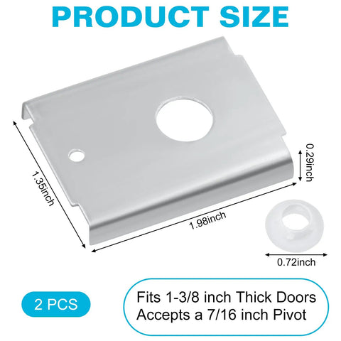2-Pack Bi-Fold Door Repair Bracket Kit For Wood Doors Folding Closet Hardware Top Or Bottom Mount Steel Brackets Fits 7 Sixteenth Inch Pivot Pin Heavy Duty Stamped Steel For DIYers