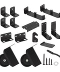 Heavy Duty Sliding Gate Hardware Kit With Adjustable Corner Braces And Gate Frame Brackets Rail Kit For Wooden Fences And Porches DIY Mounting