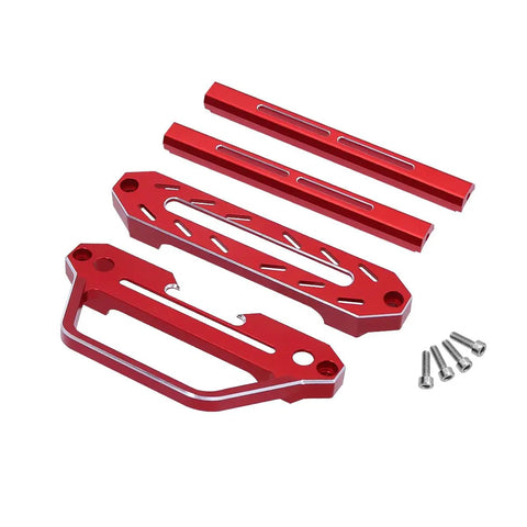 Beefy Aluminum Transmitter Protector Frame And Hand Wheel Base Upgrade Kit For Flysky Noble NB4 Remote Control Tough Sleek Metal Upgrade Parts Easy Install Style 11, red aluminum pieces with screws