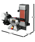 Built Like A Tank One Horsepower Variable Speed Disc Grinder And Belt Sander Combo featuring an 8" disc and 4"x36" belt, industrial tool design.