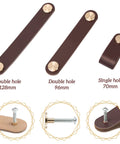 4 Pack Faux Leather Drawer Pulls Light Coffee Single Hole Cabinet Handles For Dresser Closet And Kitchen Cupboards, with 24mm screws