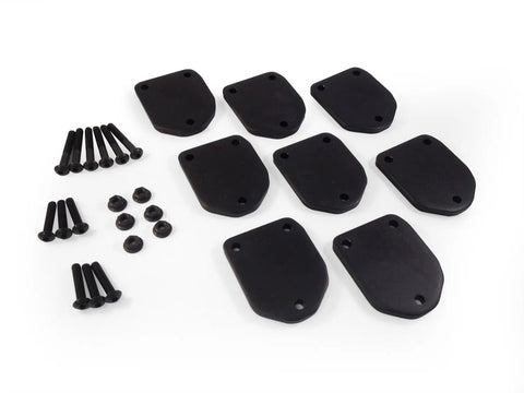 Solid Universal Quick Mount Replacement Brackets For Amp Research Bedxtender Max Sport set of brackets and screws on white background.