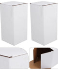 Ten Box Set Of White Corrugated Cardboard Shipping Boxes With Standard Design And Lightweight Paper Material, Four Sturdy Corners