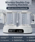 Game Changing 2 In 1 Portable Washing Machine Dual Tub Wireless Mini Washer with dual-cup design for deep cleaning.