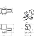 Precision CNC 4th Axis Rotary Table with harmonic reducer gearbox and NEMA23 stepper motor dimensions and details.