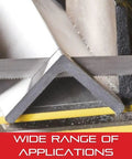 Intenss PRO Bi-Metal Band Saw Blade With M42 HSS Cutting Edge cutting through steel, demonstrating application range.