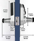 Diagram showing dimensions of Smart Fingerprint Door Lock With Keyless Entry, WiFi And Bluetooth, Reversible Handle