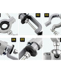 Close-up views of 360 Degree Swivel Vise With Heavy Duty Aluminum Base showcasing clamp parts and rotational mechanism.