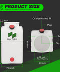 Dimensions of 6 Quart Poly Power Unit Hydraulic Fluid Reservoir Tank For Heavy Duty Systems with measurements and features shown