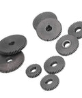 Heavy Duty 9 Piece Metal Gear Set For Mini Lathe Precision Machined Rust Proof Replacement Parts T60 T50 T45 T40 T35 T30 CJ0618 Compatible showing various gears.