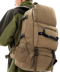 Khaki Lightweight Outdoor Daypack With Multi Layer Design For Easy Organization Ideal For Hiking Camping Climbing And Running Durable Polyester Build