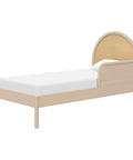 Taupe Twin And Full Bed Guardrail For Kiddo, Non Toxic Finish, GREENGUARD Gold Certified, attached to a twin bed