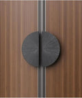 Half Moon Door Handles for Glass Doors in Gold Finish Modern Barn Door Push Pull Handles Double Sided for Single Door Sturdy Aluminum Alloy Ergonomic Grip Grab And Go Style Rust Resistant Long Lasting, dark round handle on wood door