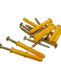 50 Piece Drywall Anchors Kit With Phillips Head Screws 10mm Self Drilling No Pre Drill Install Yellow Zinc Plated Carbon Steel wall anchors and screws
