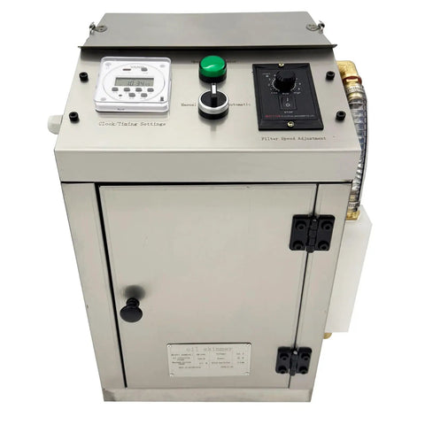 Top Shelf Oil Water Separator Skimmer For Cnc Machines Snag Floating Grease Fast While Reusing Cutting Fluid 110V control panel view