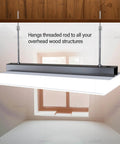 2-1/2 Inch Screw Vertical Threaded Rod Anchor For Wood, DIY Friendly And Easy To Install, shown in use with overhead structure